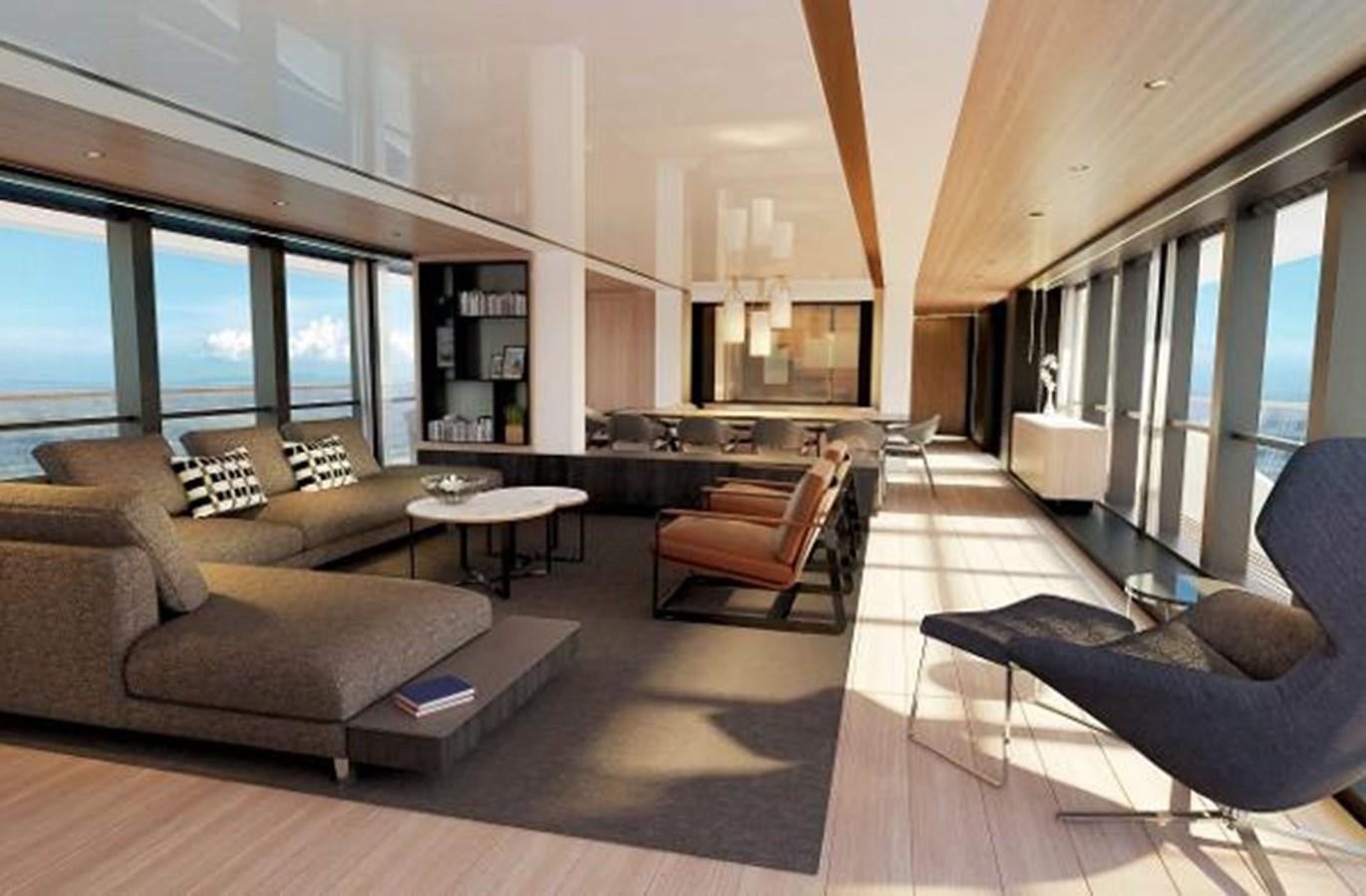 a living room with a couch and a tv aboard 42 METER OCEAN Yacht for Sale