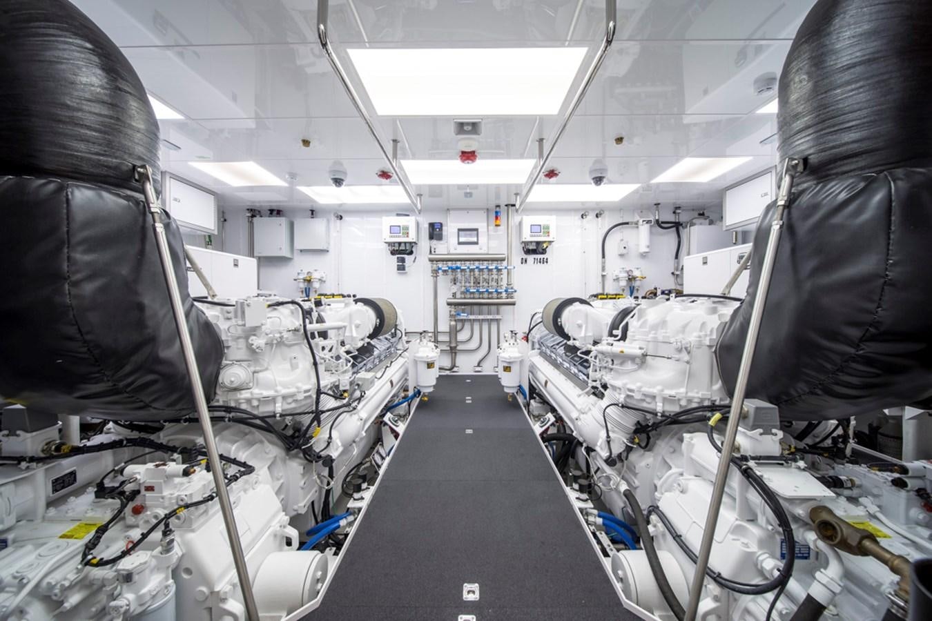 a room with machinery aboard LION'S DEN Yacht for Sale