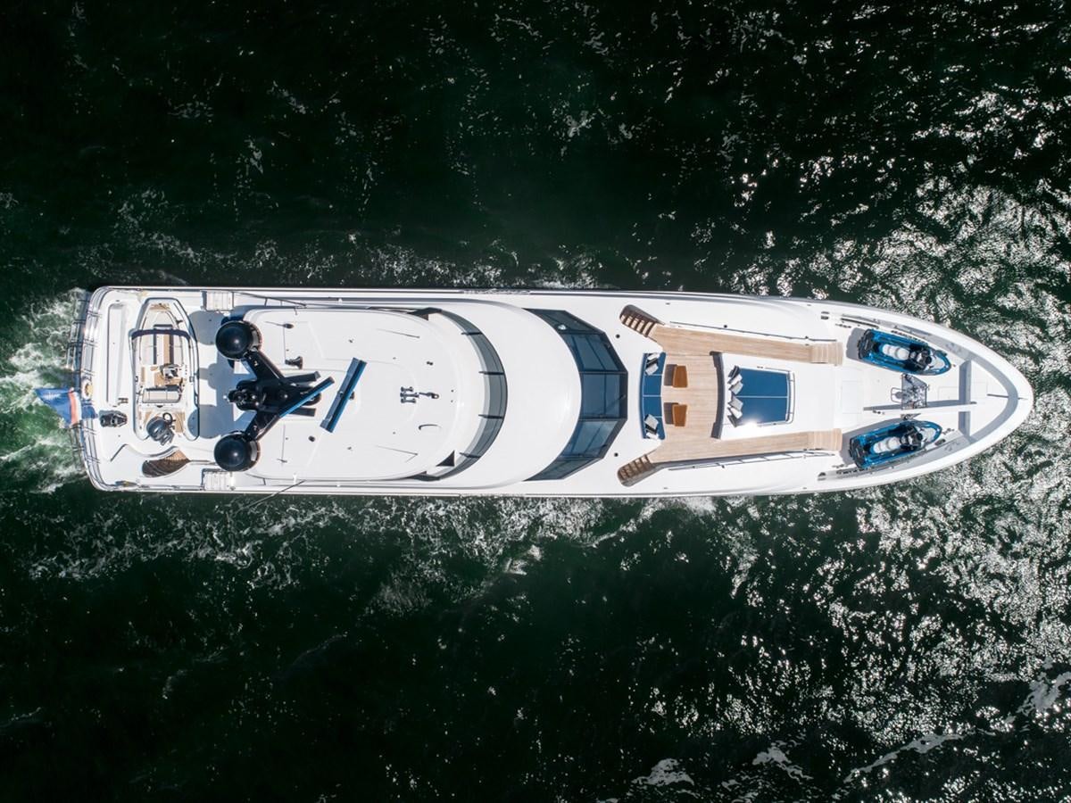 a white and blue vehicle with a person on it aboard LION'S DEN Yacht for Sale