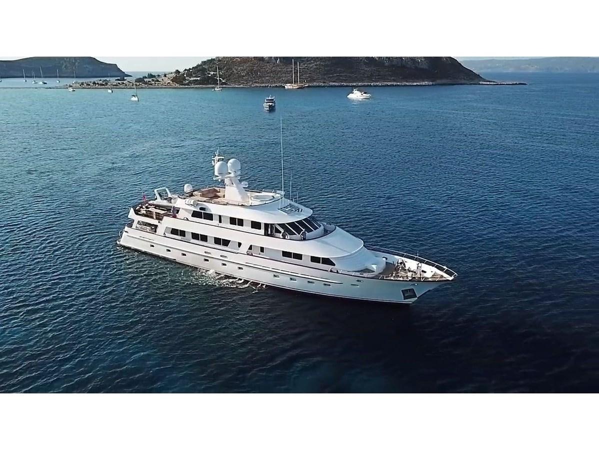 a white yacht in the water aboard CALLISTA Yacht for Sale