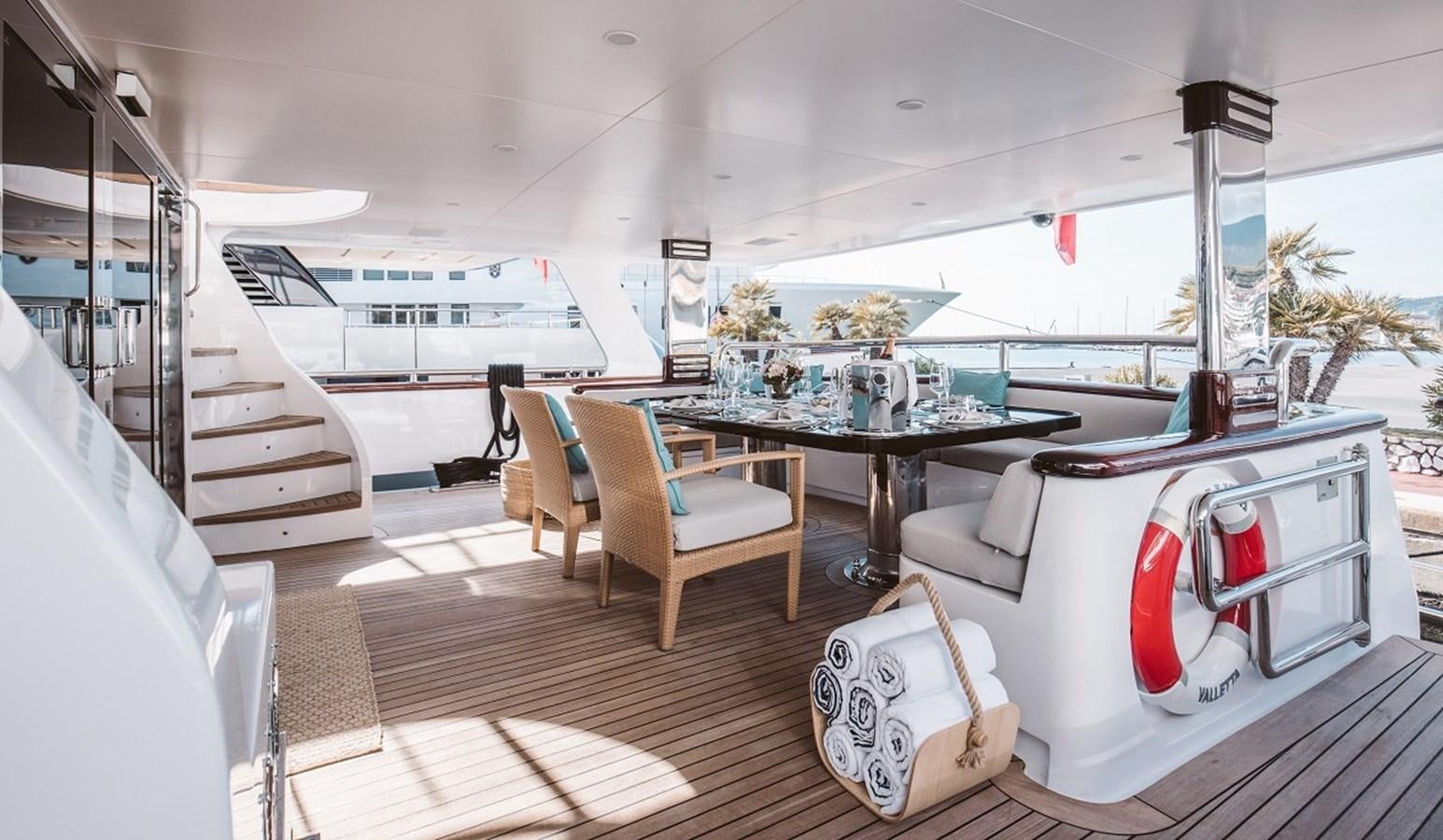 a boat on a deck aboard CALLISTA Yacht for Sale