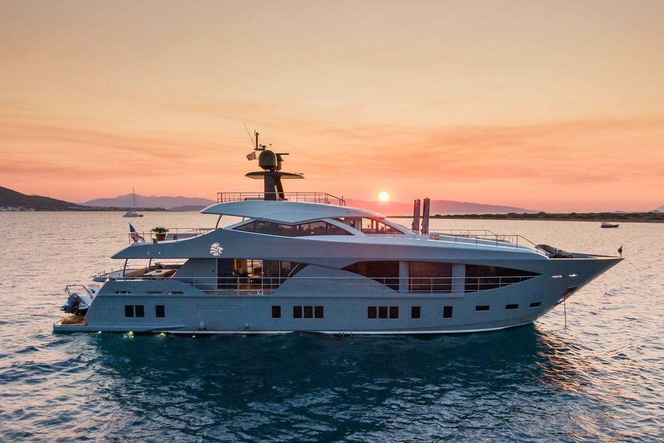 a white yacht in the water aboard LEONIDAS Yacht for Sale