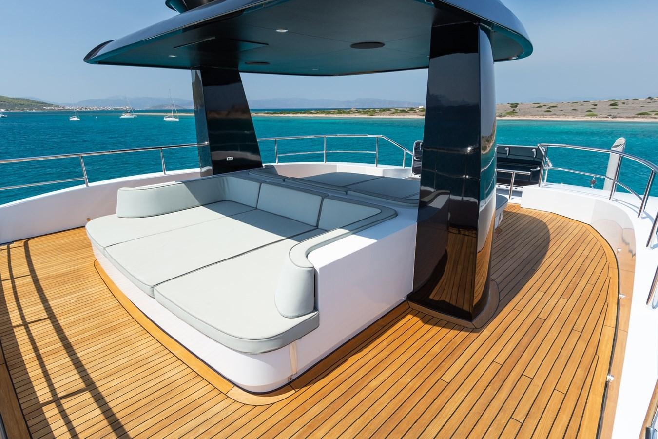 a boat on a deck aboard LEONIDAS Yacht for Sale