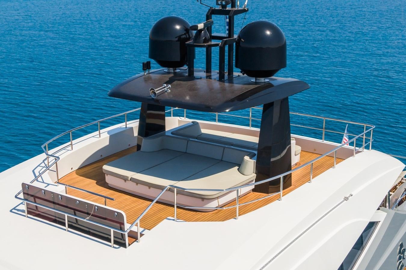 a boat with a camera on the front aboard LEONIDAS Yacht for Sale