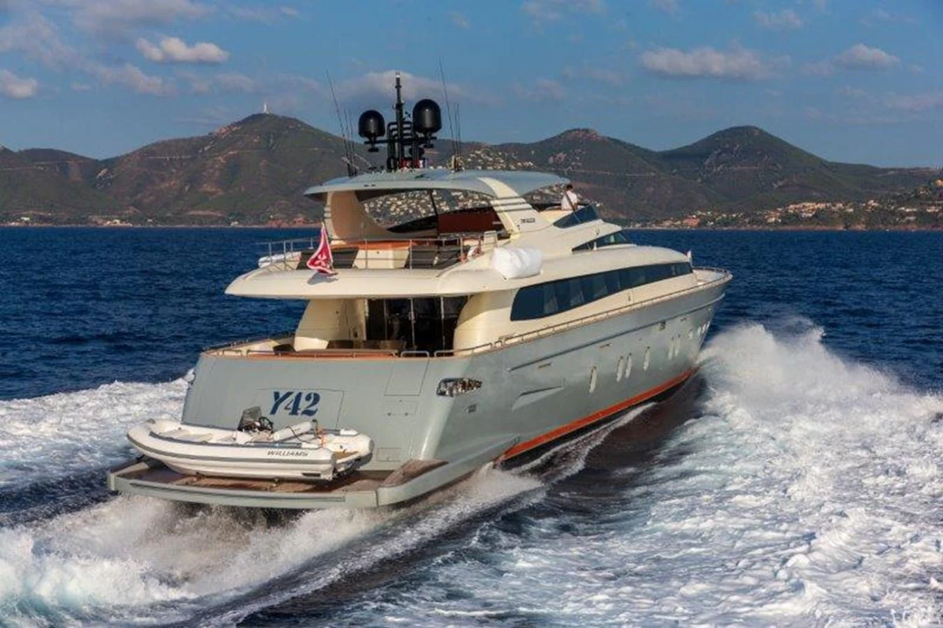 a boat on the water aboard Y42 Yacht for Sale