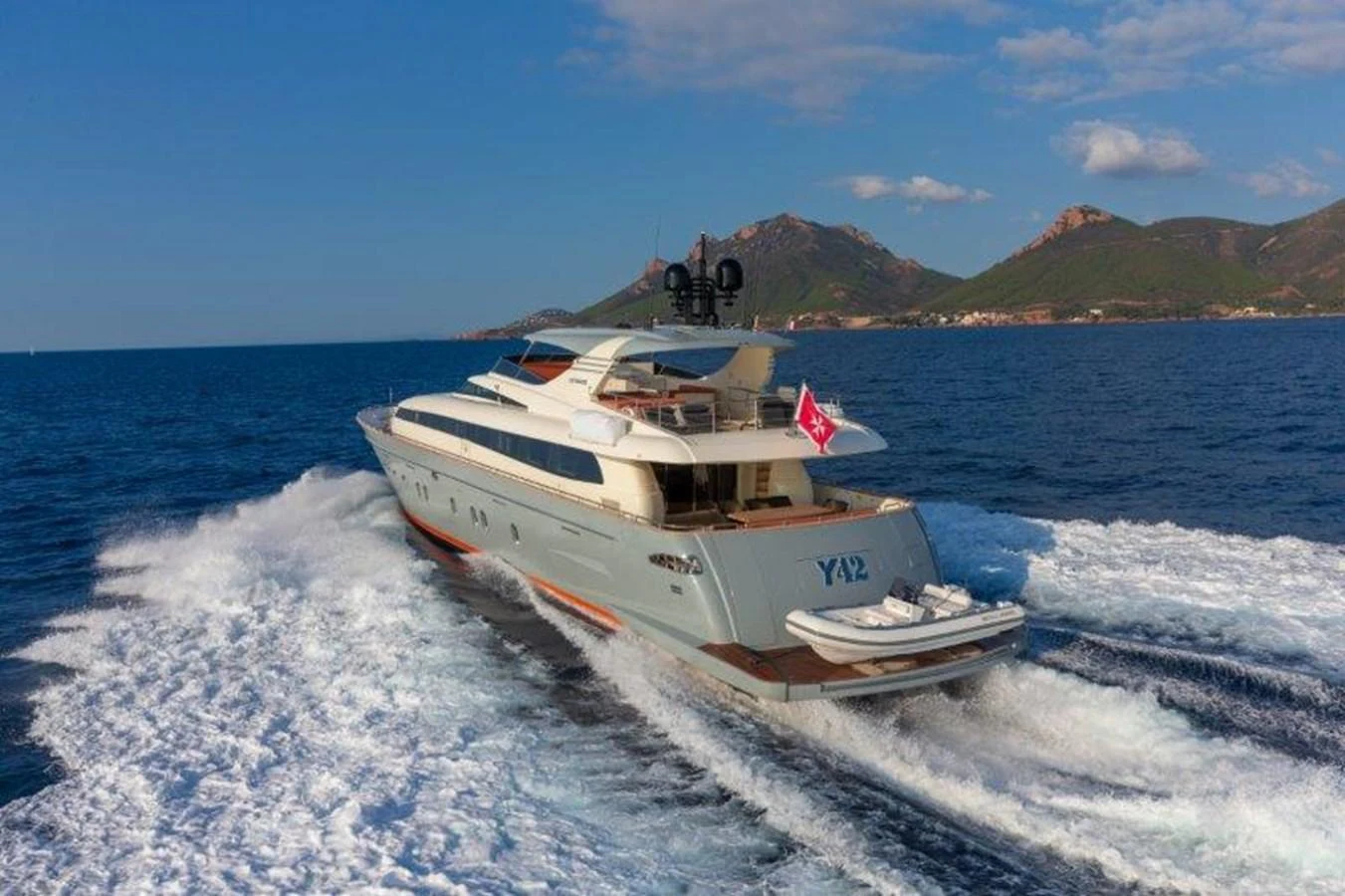 a boat on the water aboard Y42 Yacht for Sale