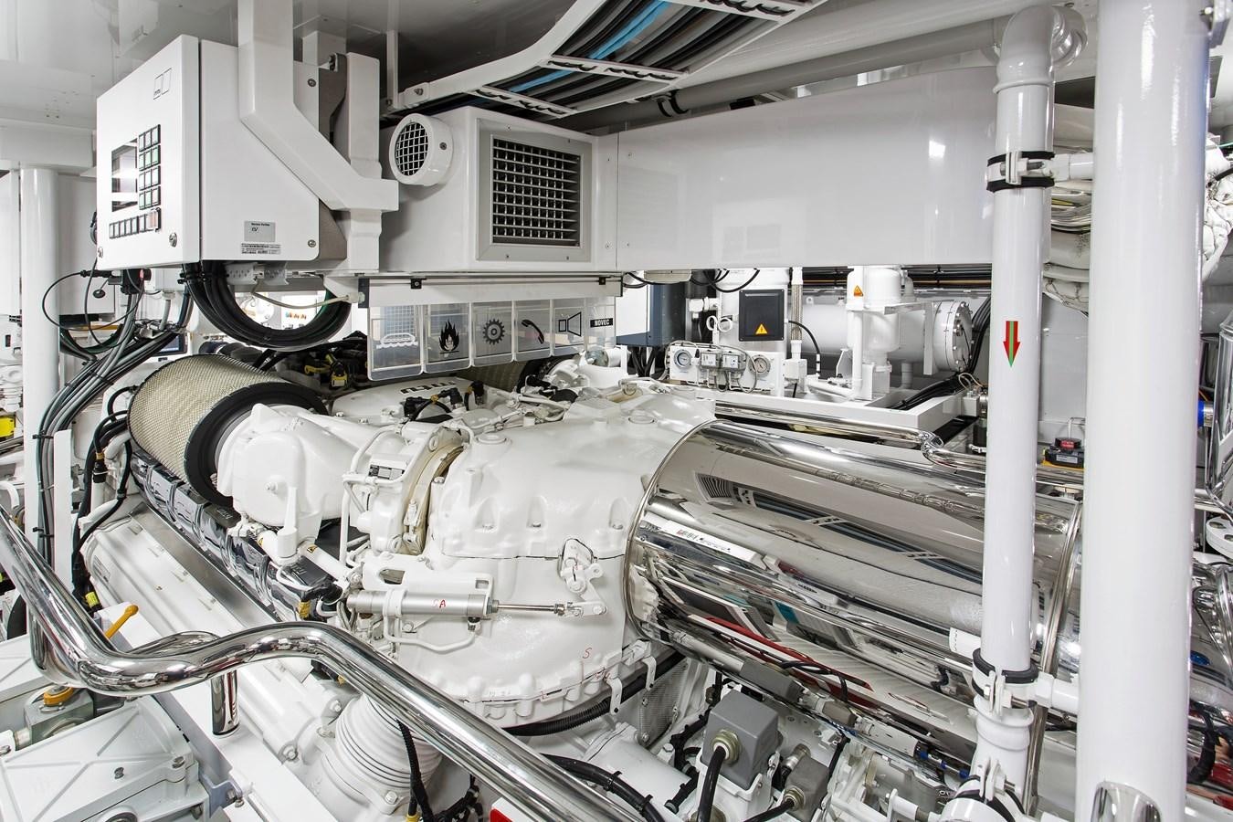 a large white machine in a room aboard GRAY CLIFFS Yacht for Sale