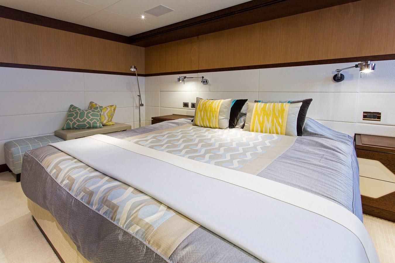 a couple of beds in a hotel room aboard GRAY CLIFFS Yacht for Sale
