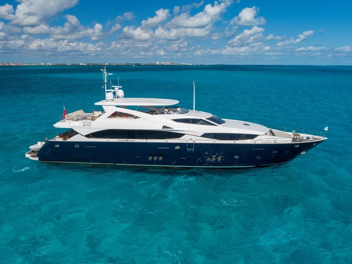 a large boat in the water aboard 2010 SUNSEEKER 34M  @ AVENTURA FL Yacht for Sale