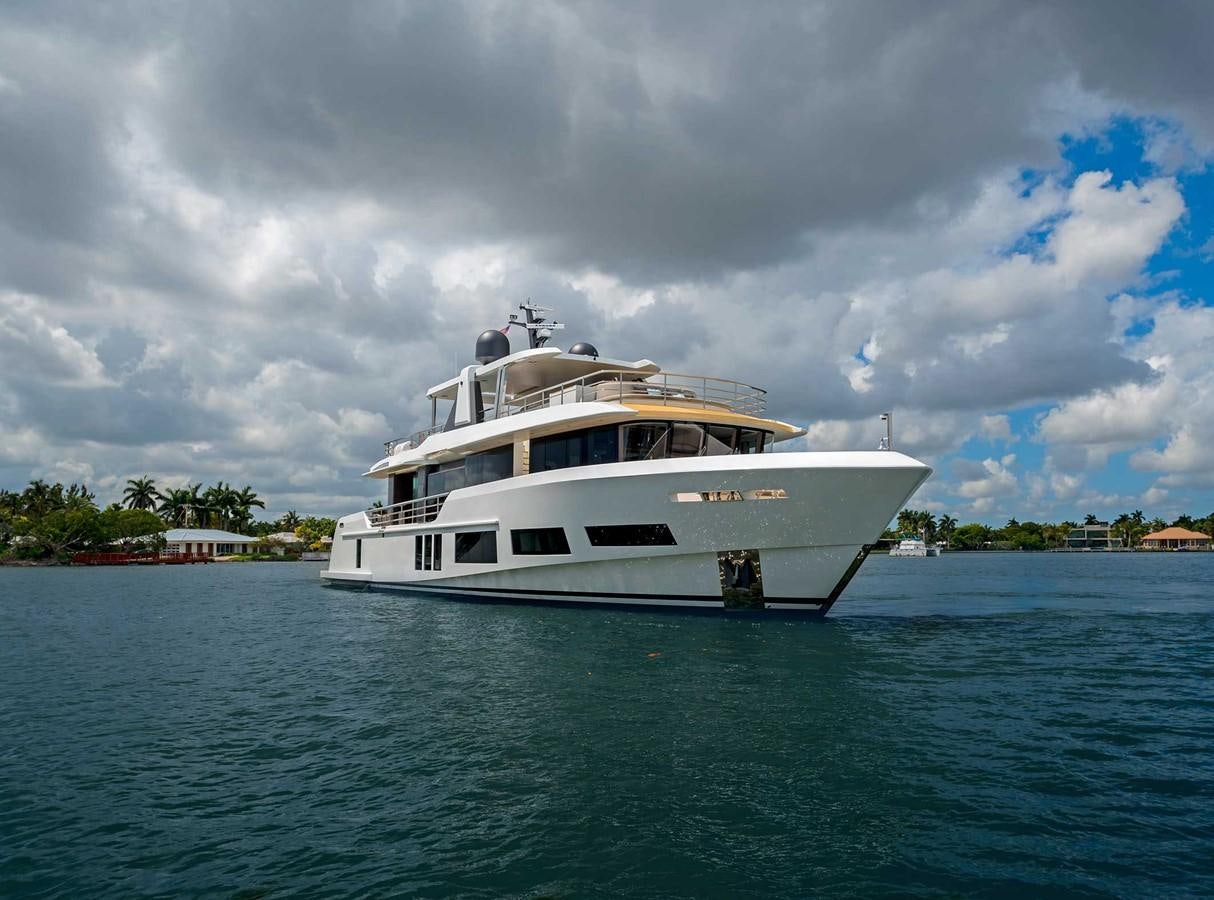 a boat in the water aboard CYRA Yacht for Sale