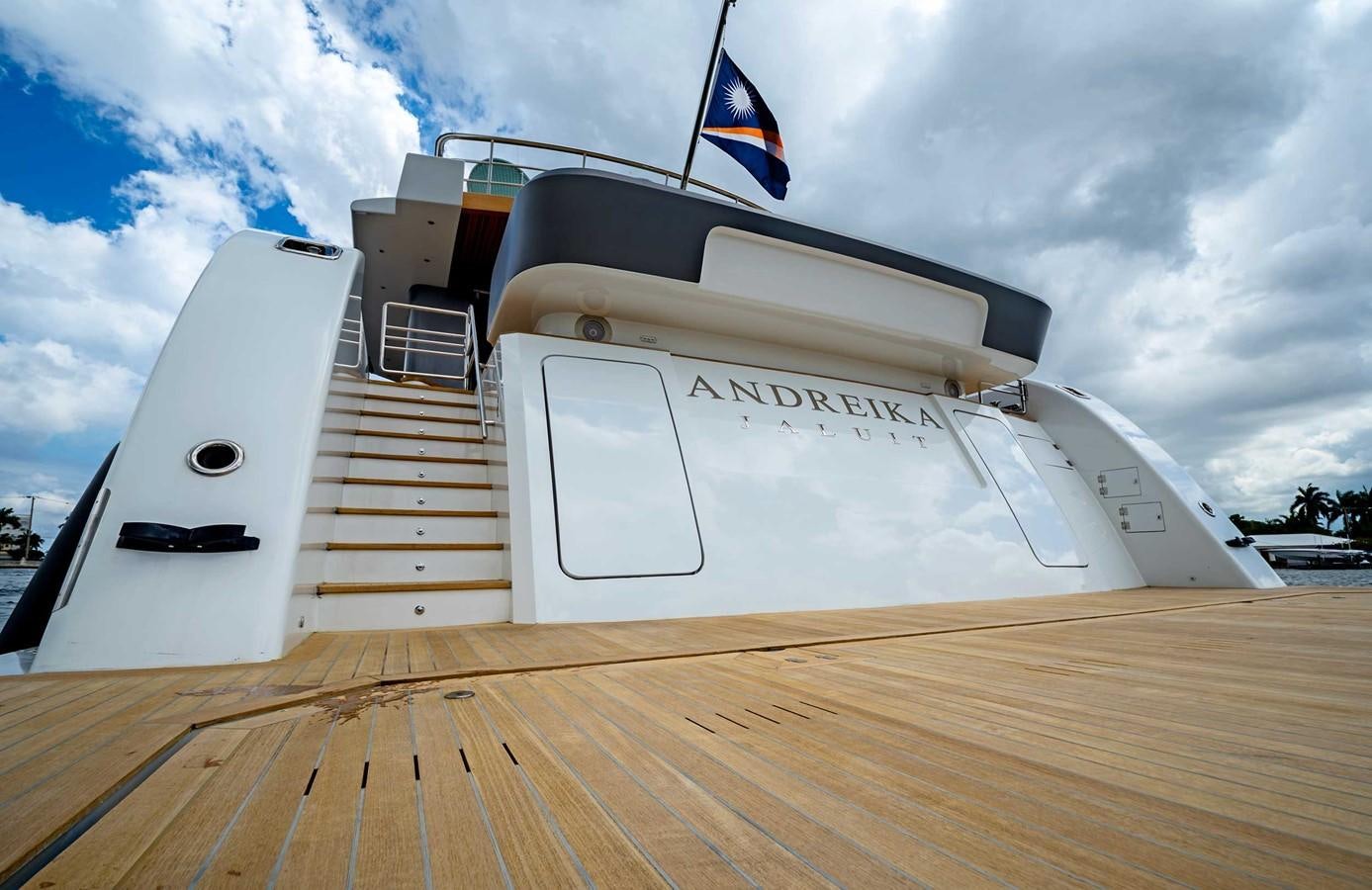 a boat on a dock aboard CYRA Yacht for Sale