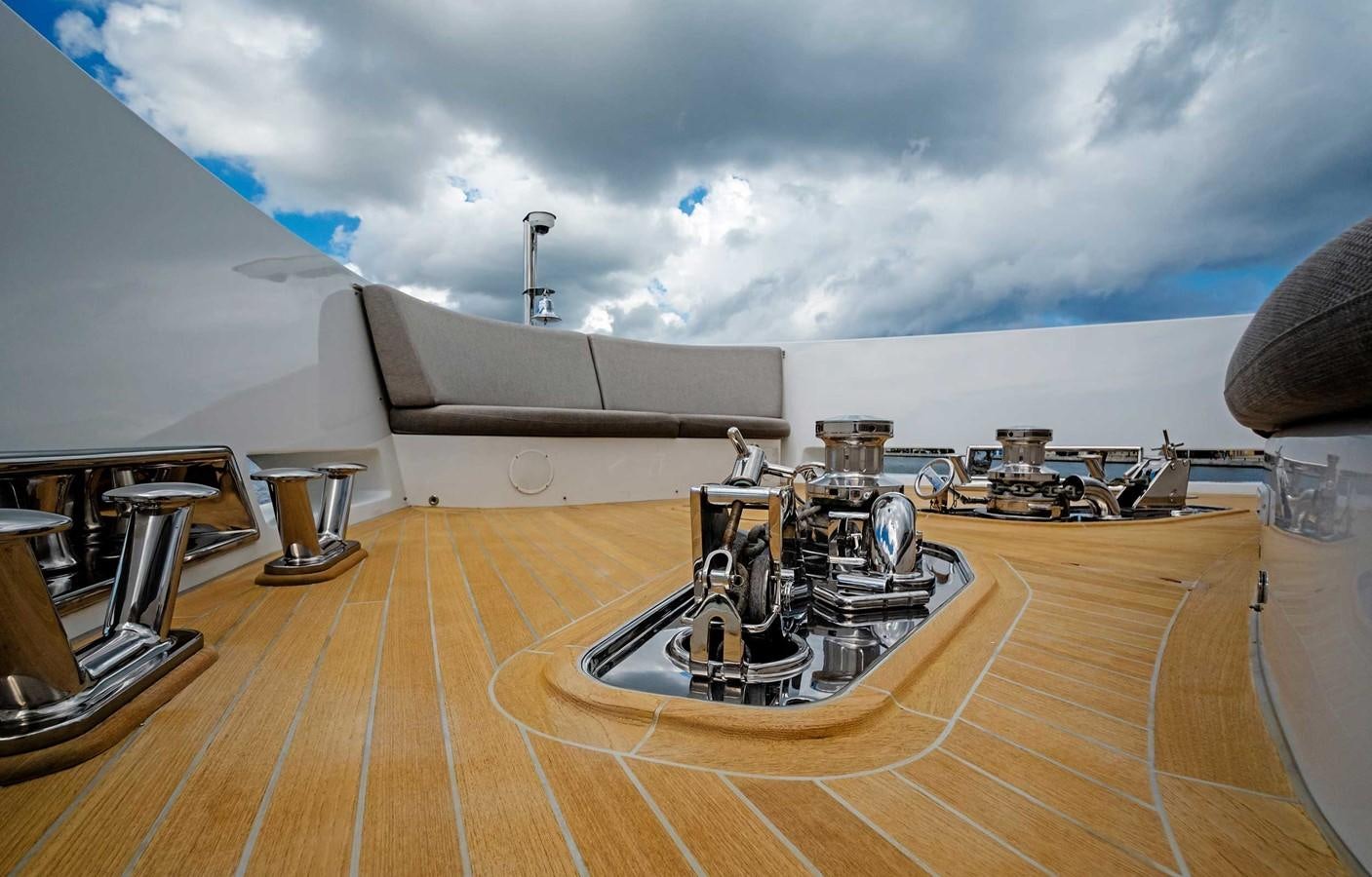 a large space ship on a deck aboard CYRA Yacht for Sale