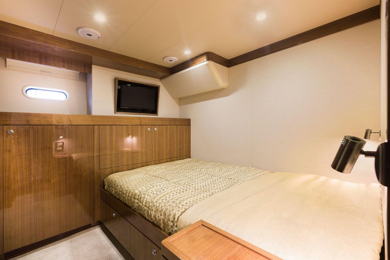 a room with two beds aboard OUR TRADE Yacht for Sale