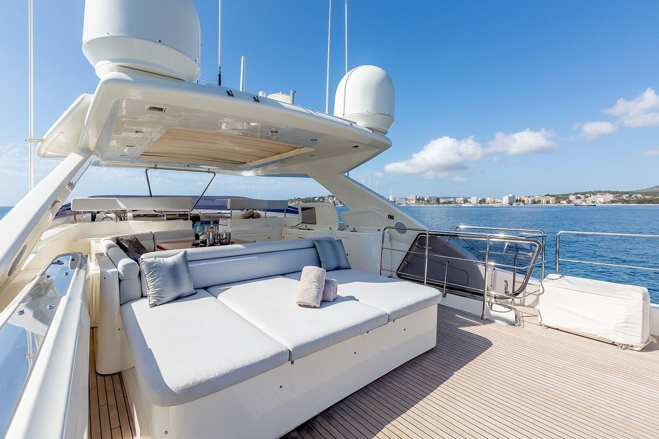 a boat on the water aboard THINK BIG Yacht for Sale