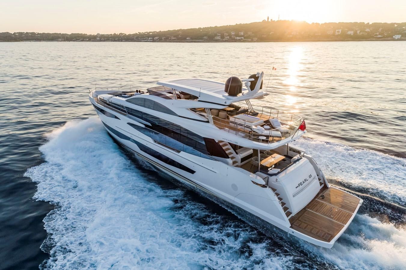 a boat on the water aboard PEARL Yacht for Sale