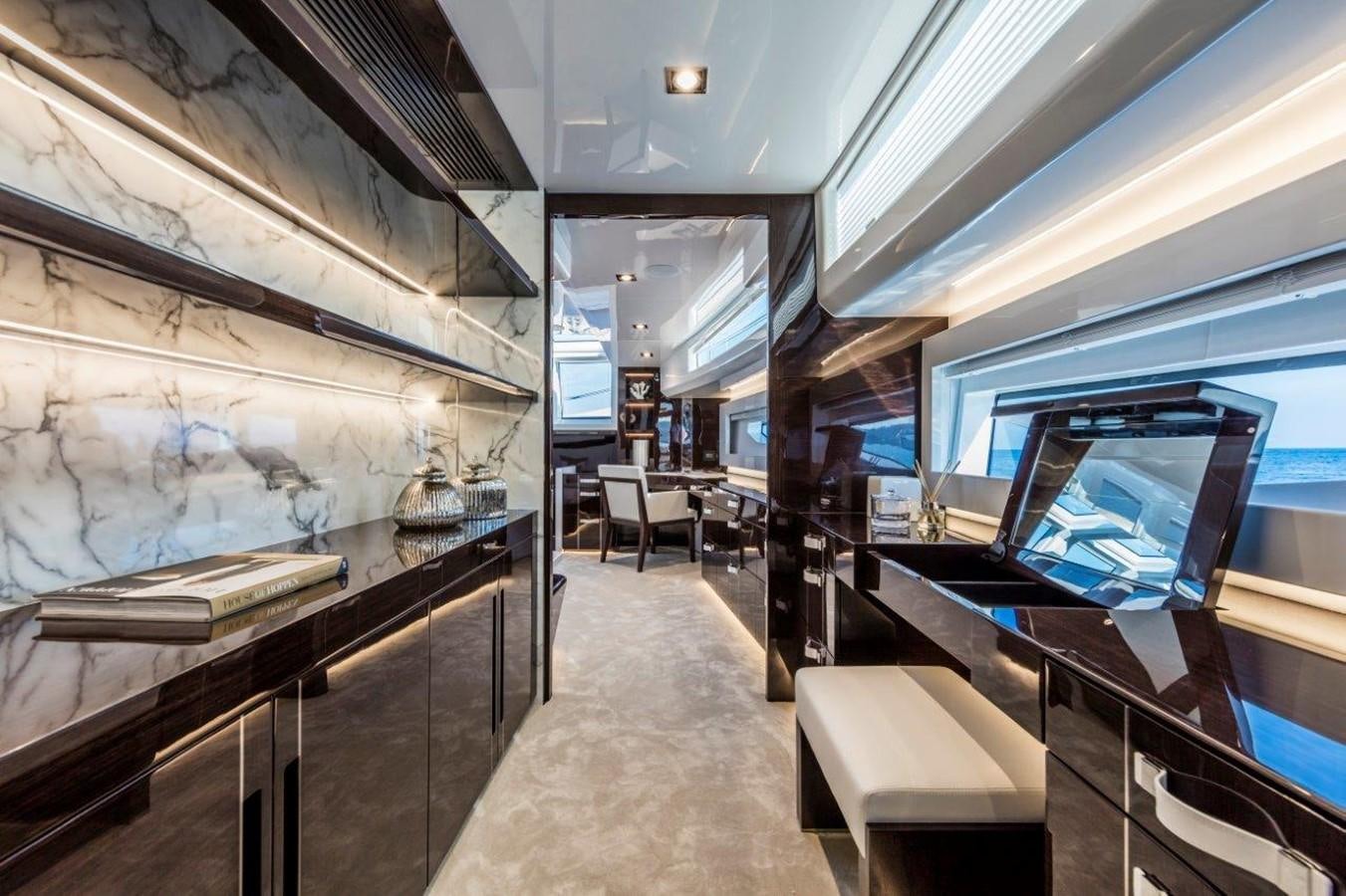 a room with a large wall aboard PEARL Yacht for Sale