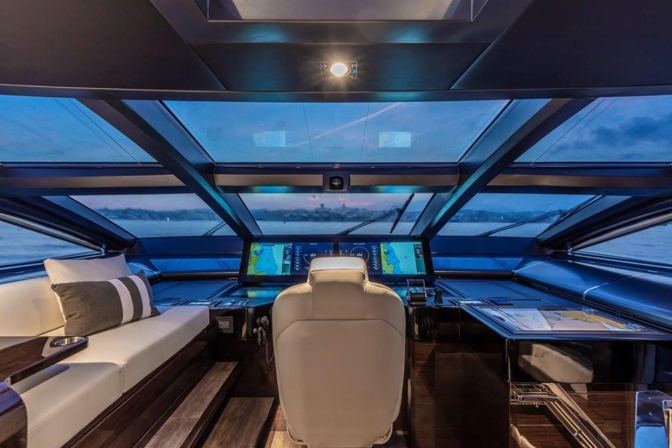 inside of a car aboard PEARL Yacht for Sale