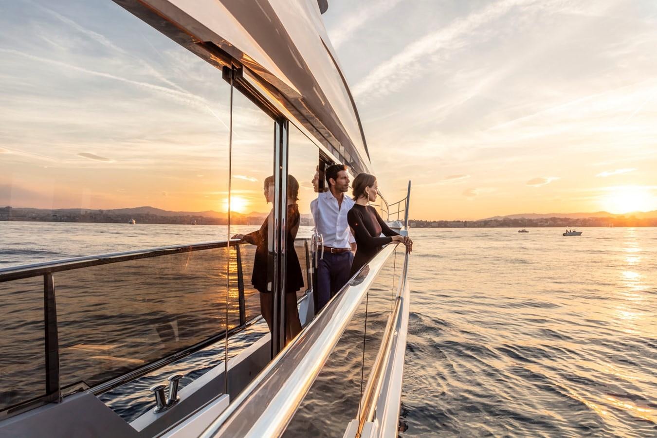 a group of people on a boat aboard PEARL Yacht for Sale