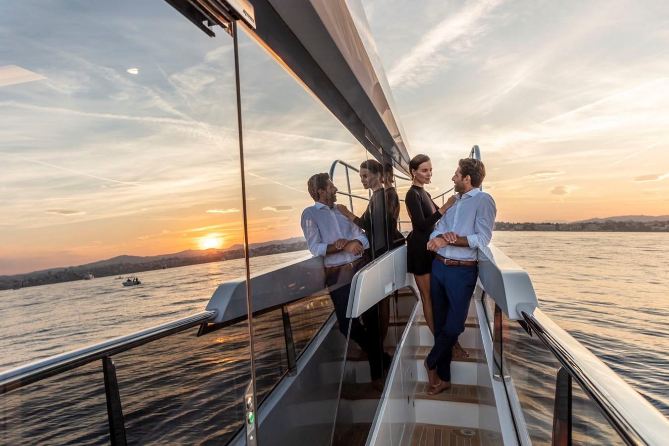 a group of people on a boat aboard PEARL Yacht for Sale
