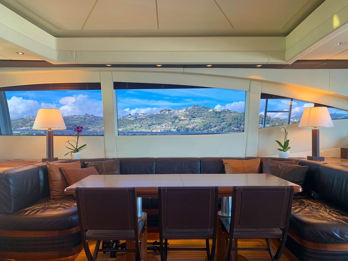 a room with a large window aboard LITTLE ZOE Yacht for Sale