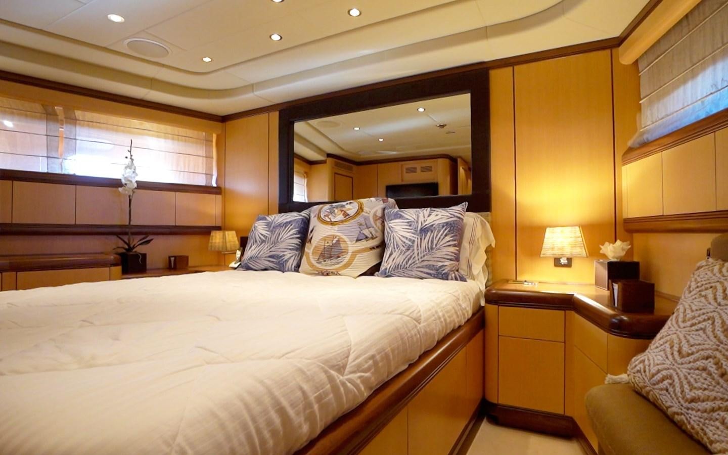 a bed in a room aboard LITTLE ZOE Yacht for Sale