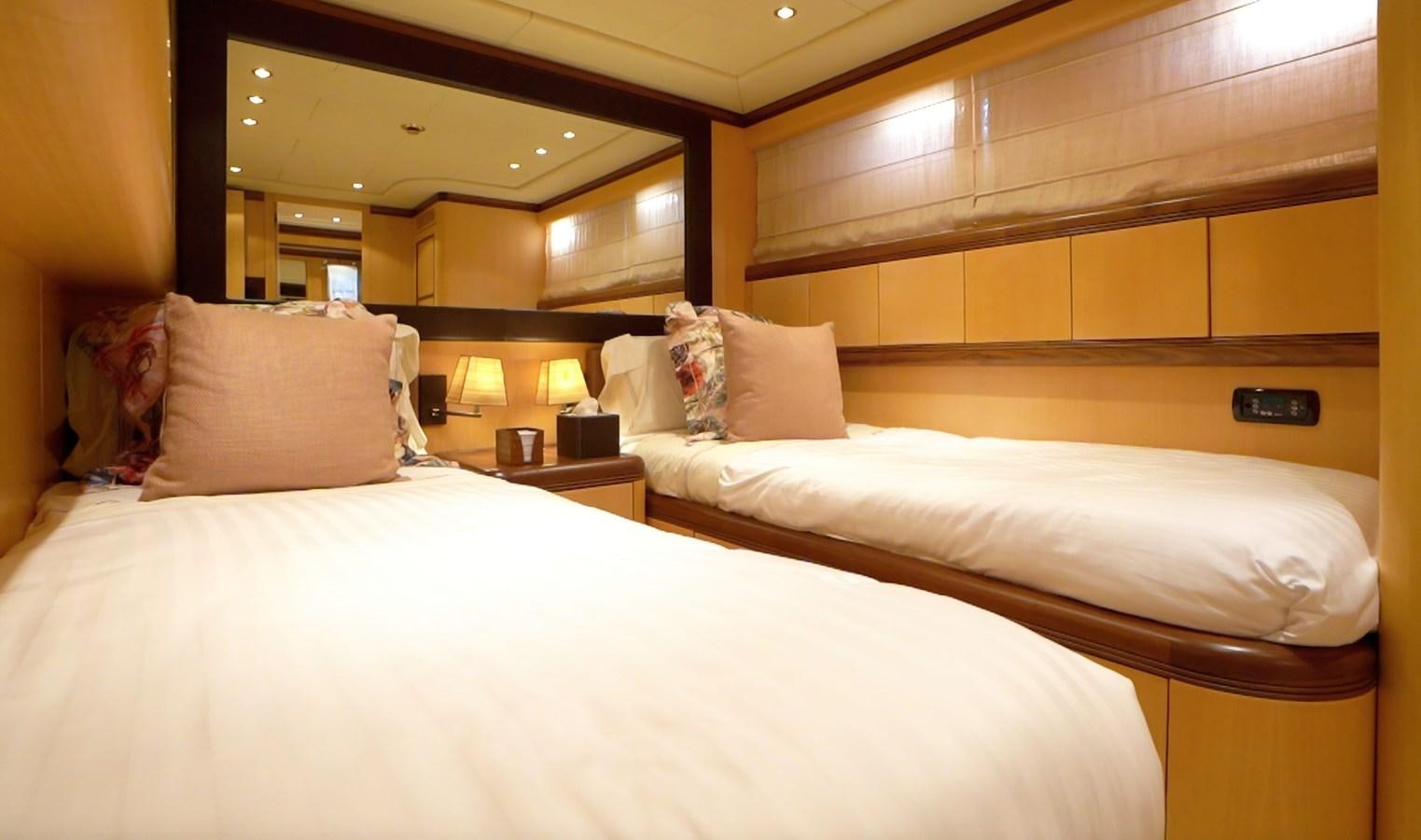 a couple of beds in a hotel room aboard LITTLE ZOE Yacht for Sale