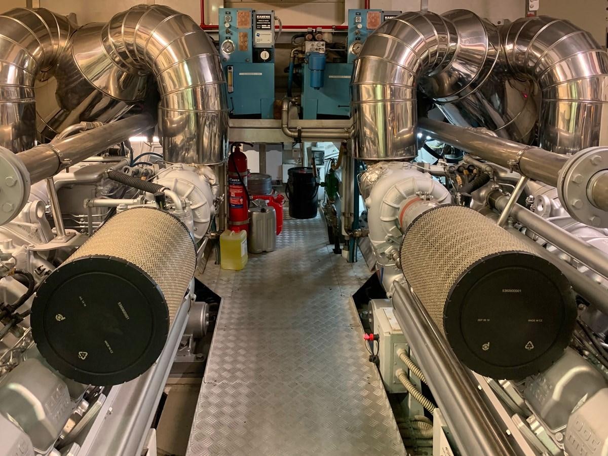 a large machine with many pipes aboard LITTLE ZOE Yacht for Sale