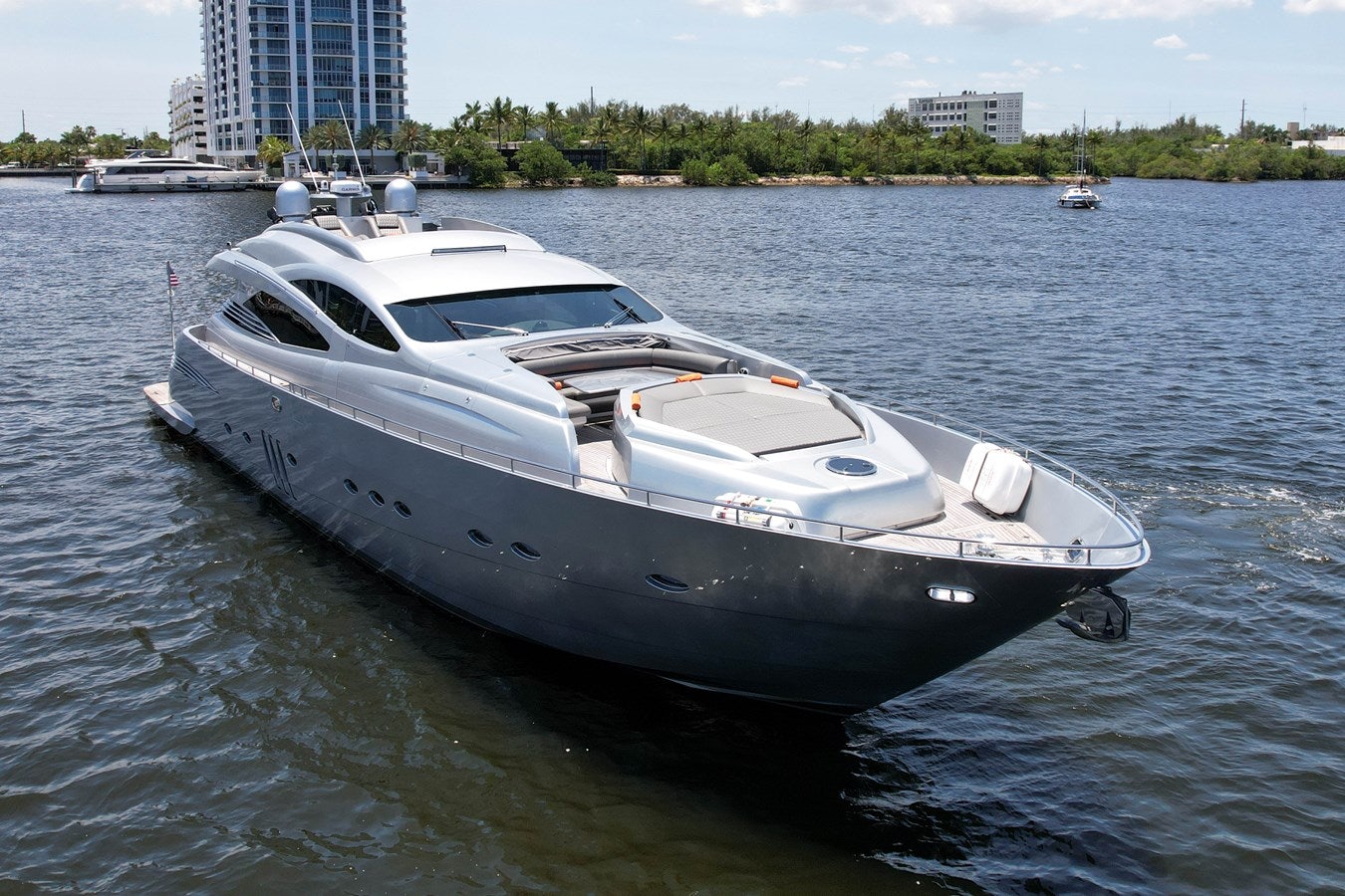 a boat on the water aboard SHADOW Yacht for Sale