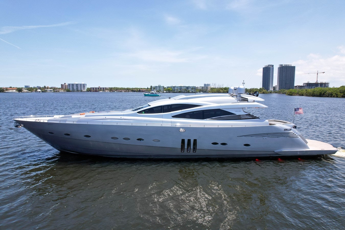 a boat in the water aboard SHADOW Yacht for Sale
