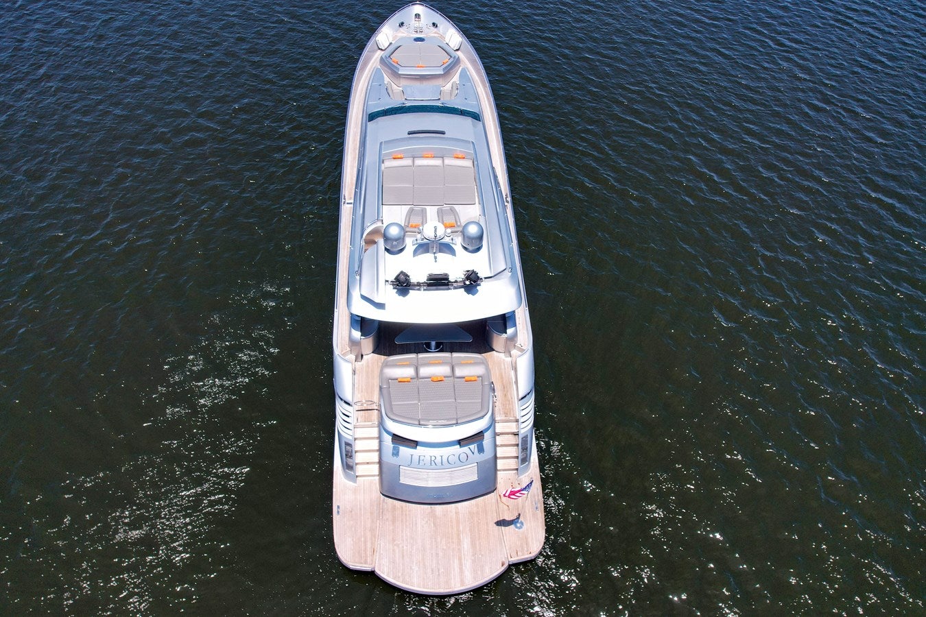a space ship in the water aboard SHADOW Yacht for Sale