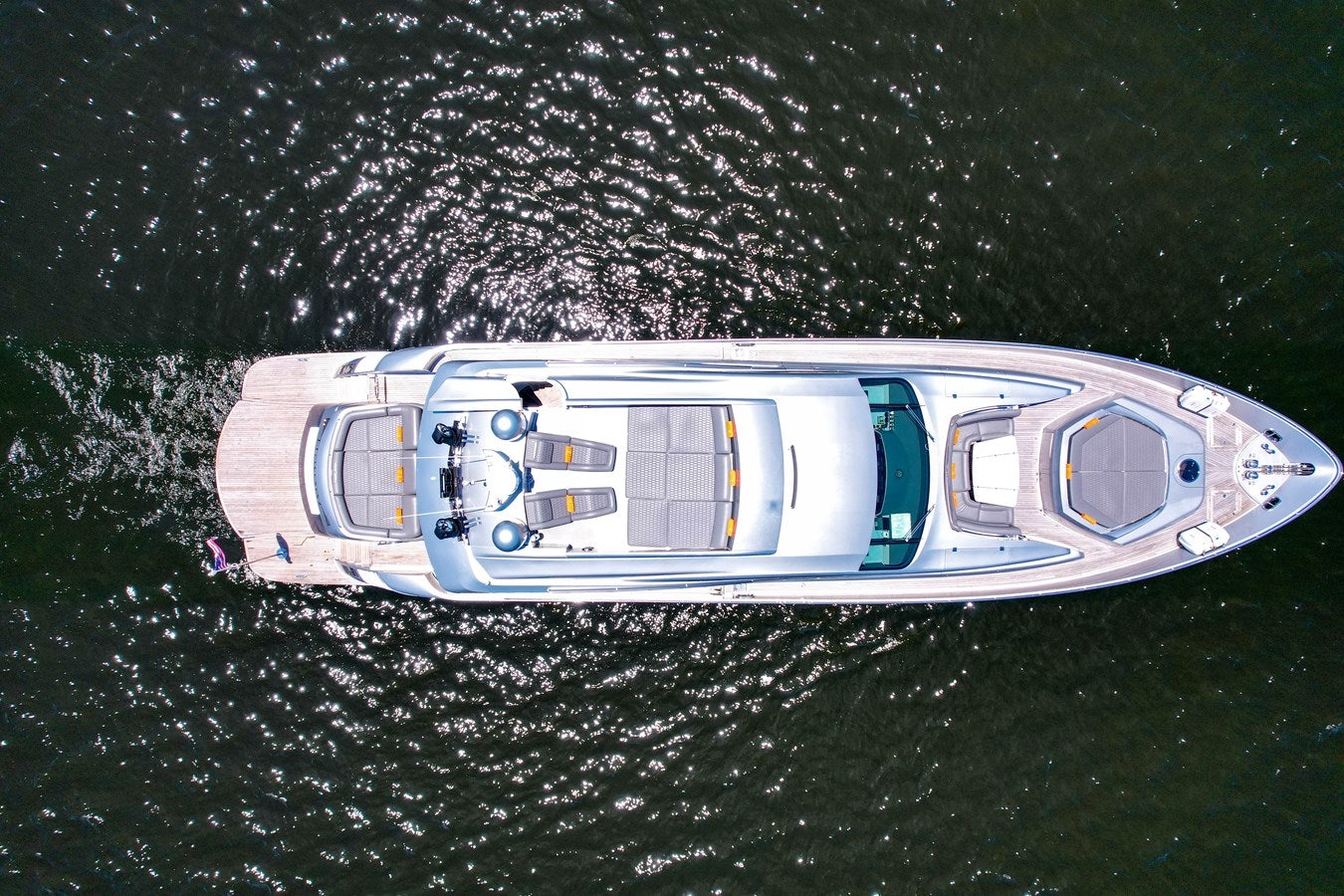 a boat on the water aboard SHADOW Yacht for Sale