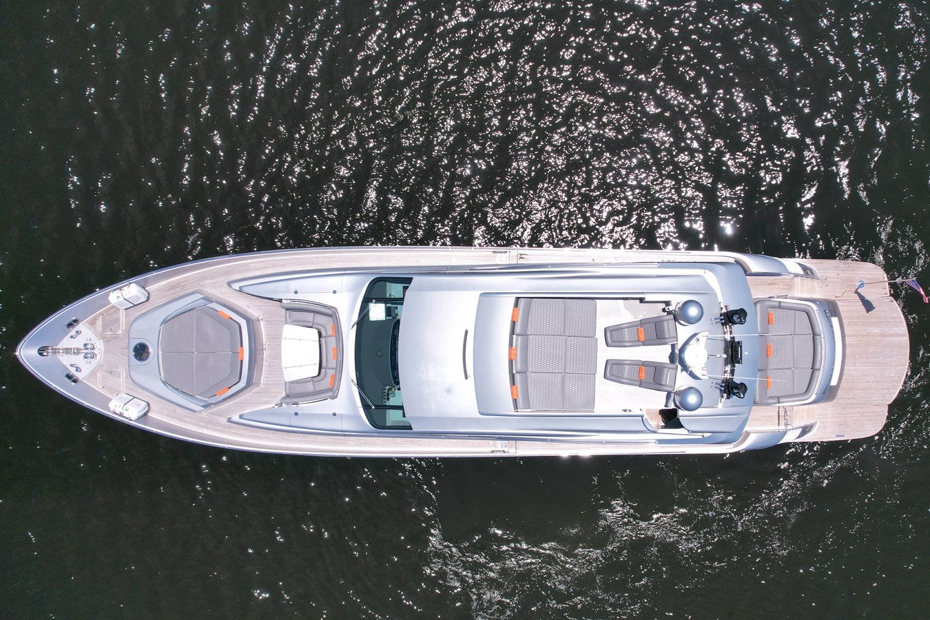 a boat in the water aboard SHADOW Yacht for Sale