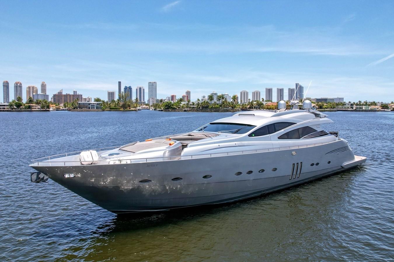 a white yacht on the water aboard SHADOW Yacht for Sale