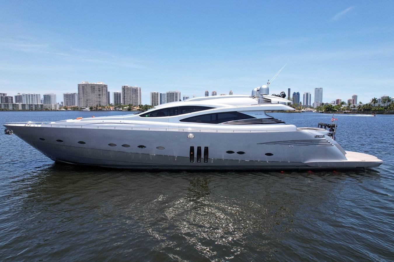 a white yacht in the water aboard SHADOW Yacht for Sale