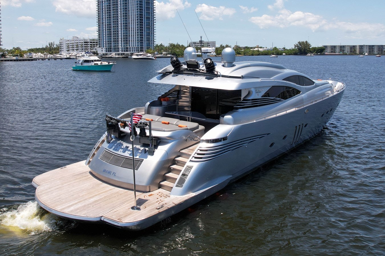 a boat on the water aboard SHADOW Yacht for Sale