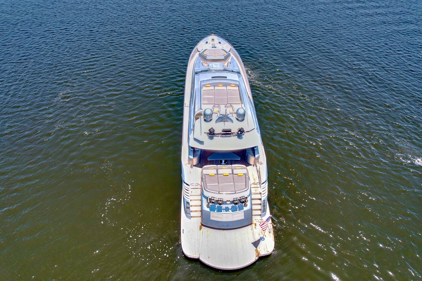 a boat on the water aboard SHADOW Yacht for Sale
