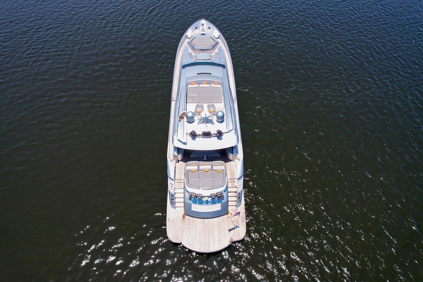 a ship in the water aboard SHADOW Yacht for Sale