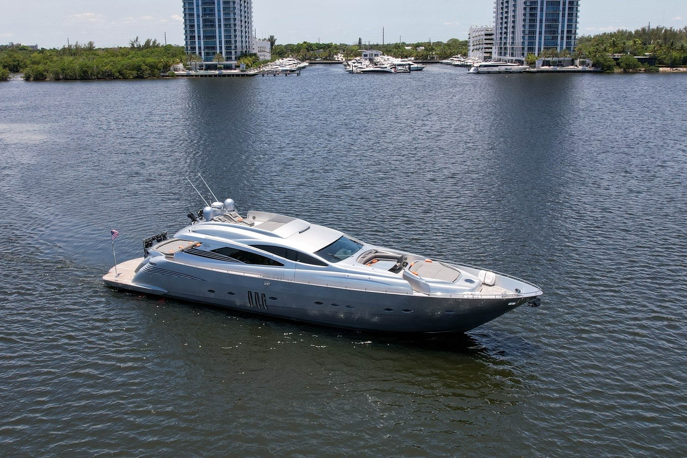 a boat on the water aboard SHADOW Yacht for Sale