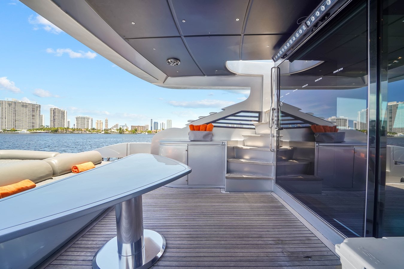 a boat on a deck aboard SHADOW Yacht for Sale