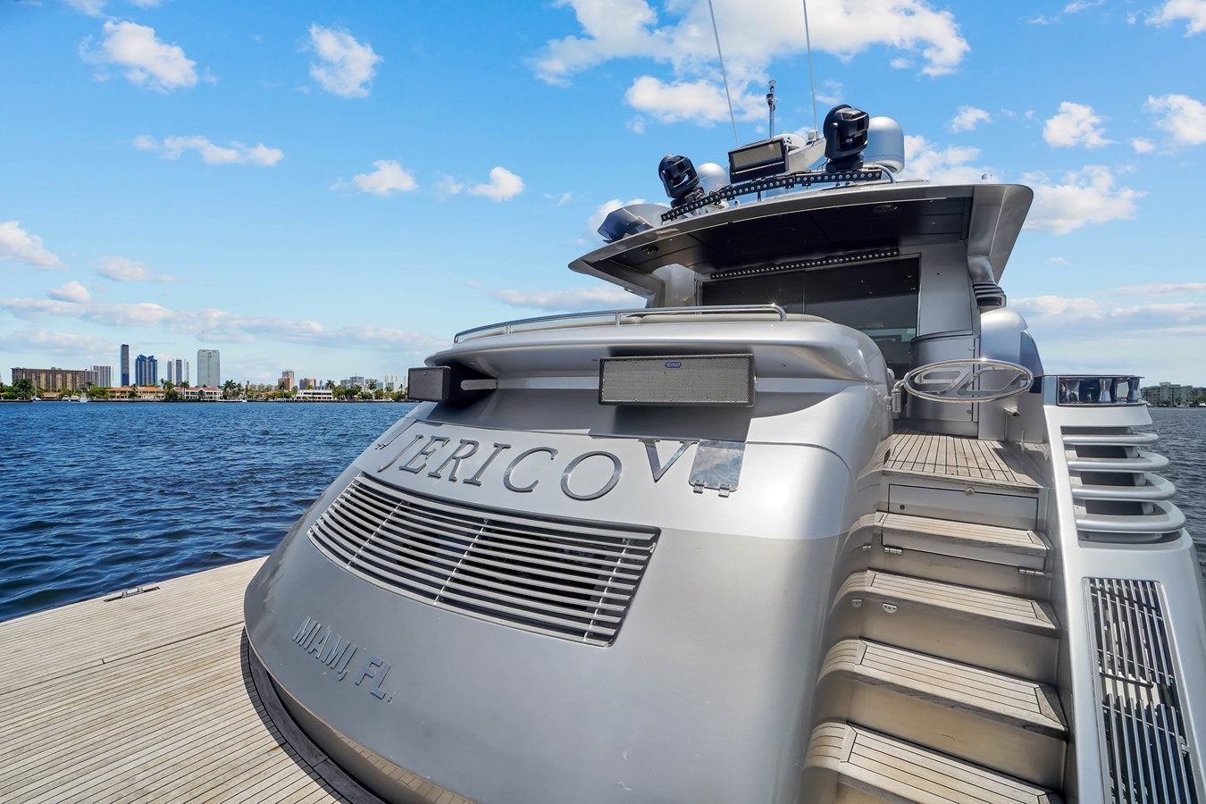 a boat on a dock aboard SHADOW Yacht for Sale