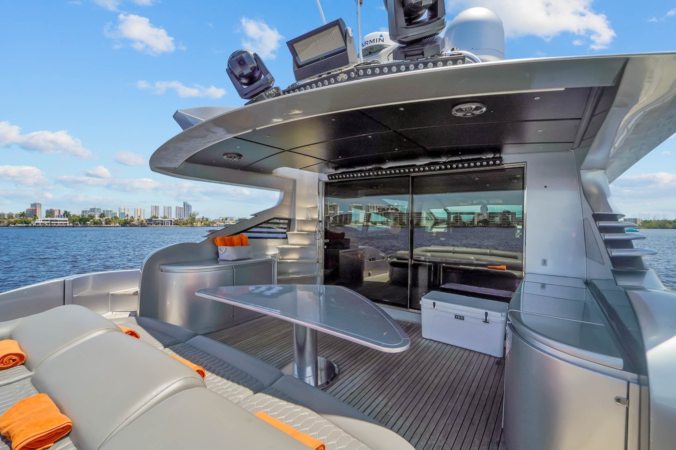 a boat on the water aboard SHADOW Yacht for Sale