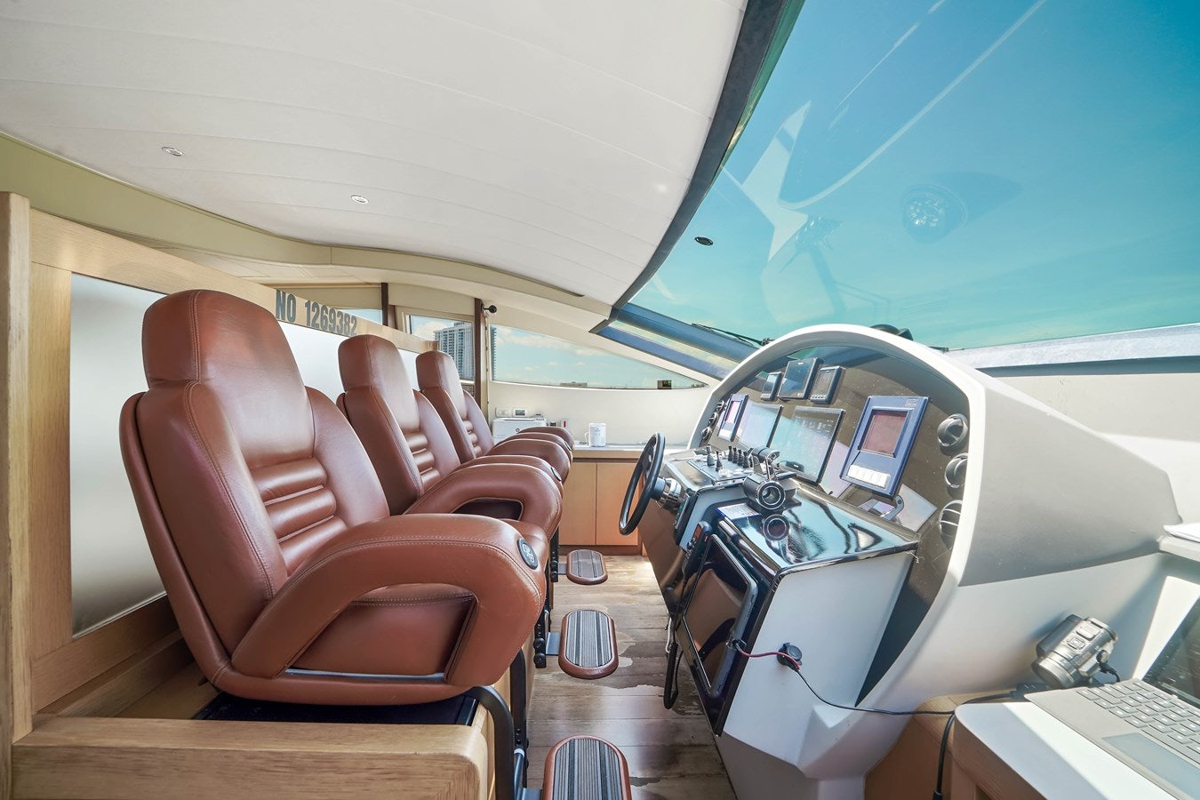 inside of a vehicle aboard SHADOW Yacht for Sale