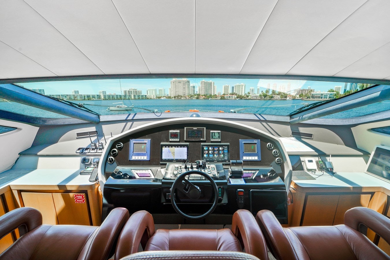 inside of a cockpit aboard SHADOW Yacht for Sale