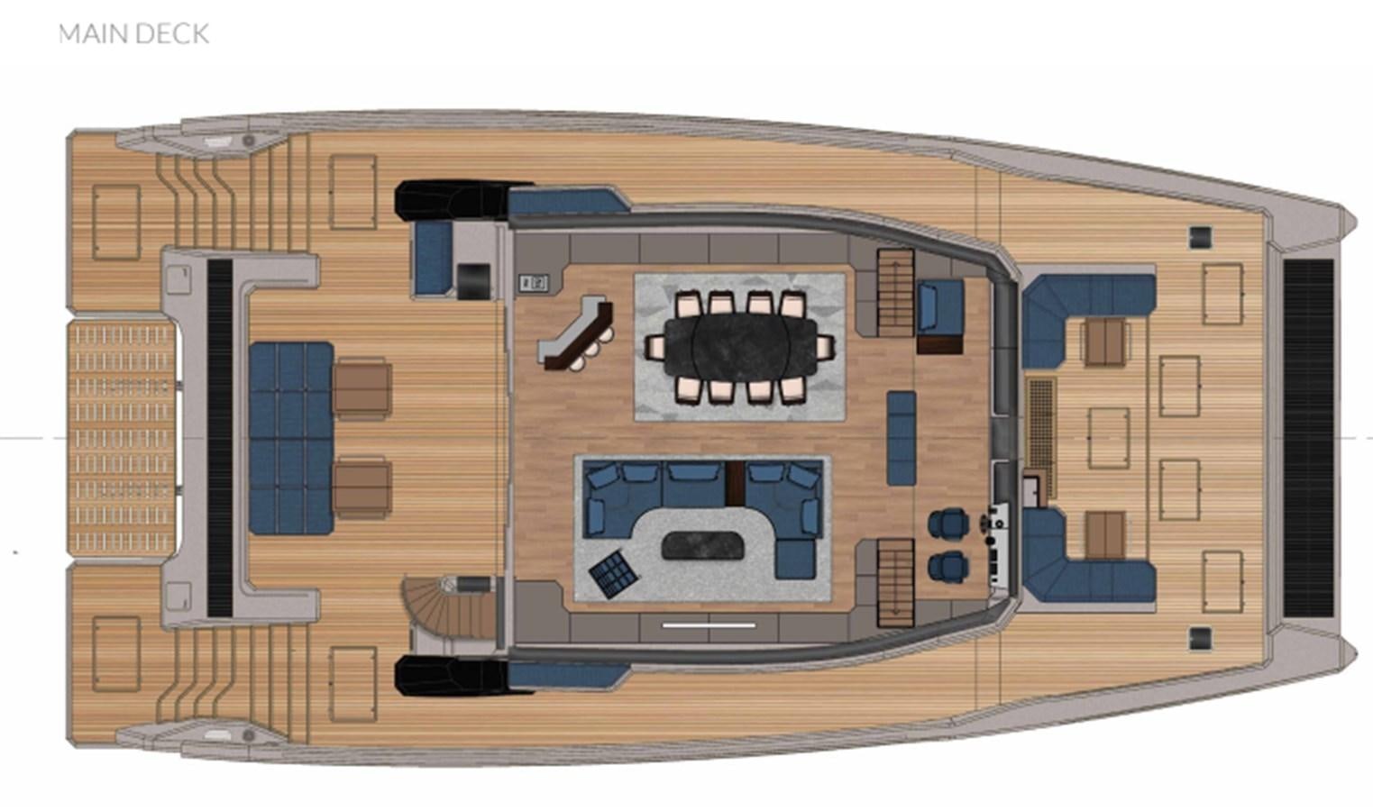 a computer generated image of a building aboard 2023 ALVA YACHTS OCEAN ECO 90 Yacht for Sale