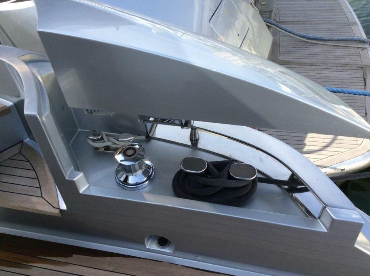 a white stove with a white hood aboard A&O Yacht for Sale