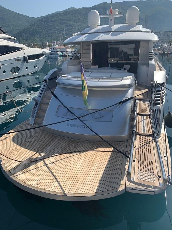 a boat docked at a pier aboard A&O Yacht for Sale