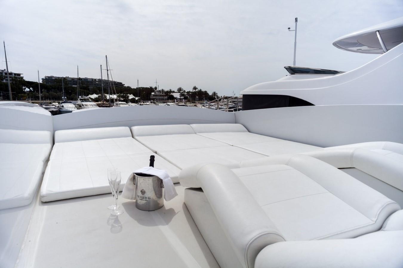 a glass cup on a table aboard A&O Yacht for Sale