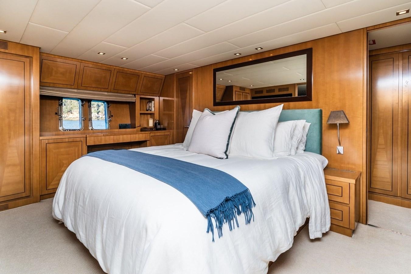 a couple of beds in a room aboard PALOMA Yacht for Sale