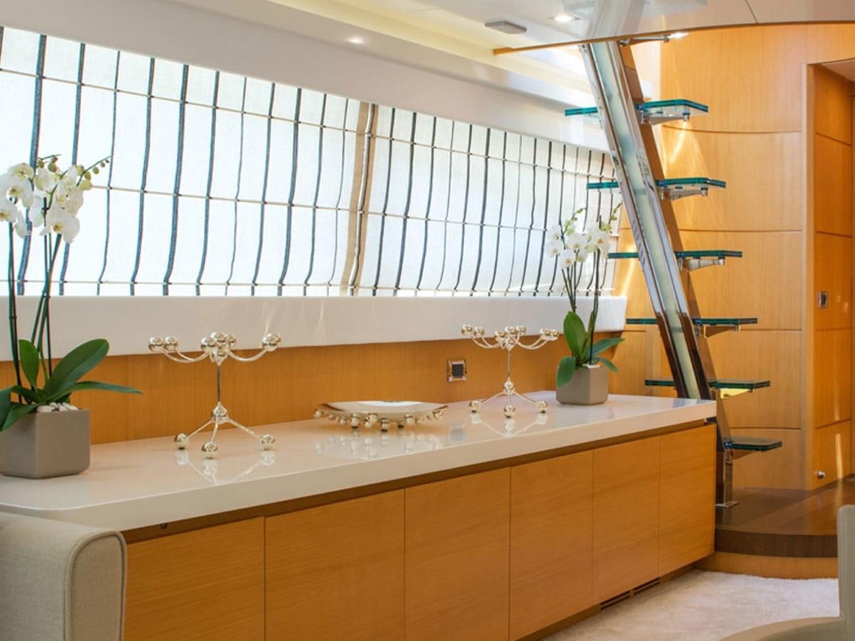 a bathroom with a large window aboard HABANO Yacht for Sale