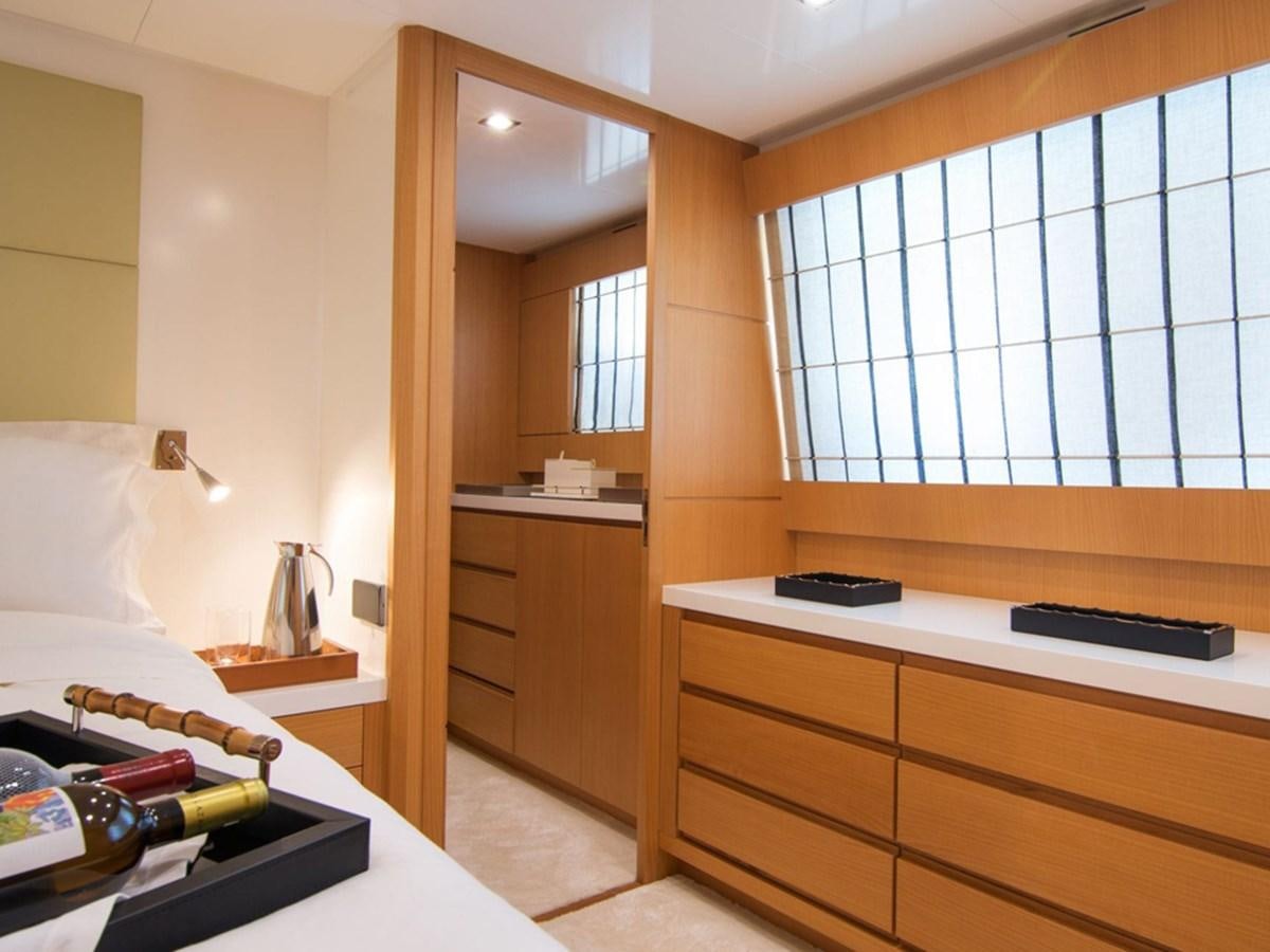 a bathroom with a sink and cabinets aboard HABANO Yacht for Sale